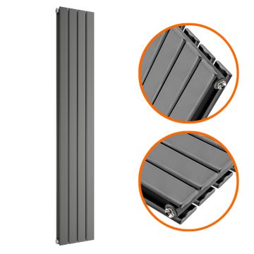 1780 x 280mm Anthracite Double Flat Panel Vertical Radiator 