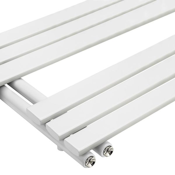 850 x 400mm White Flat Panel Bathroom Towel Radiator